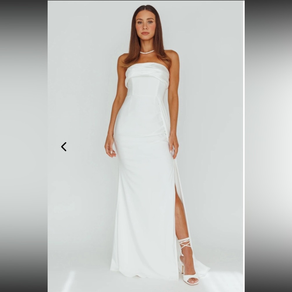 THE ONE STRAPLESS MAXI DRESS WHITE